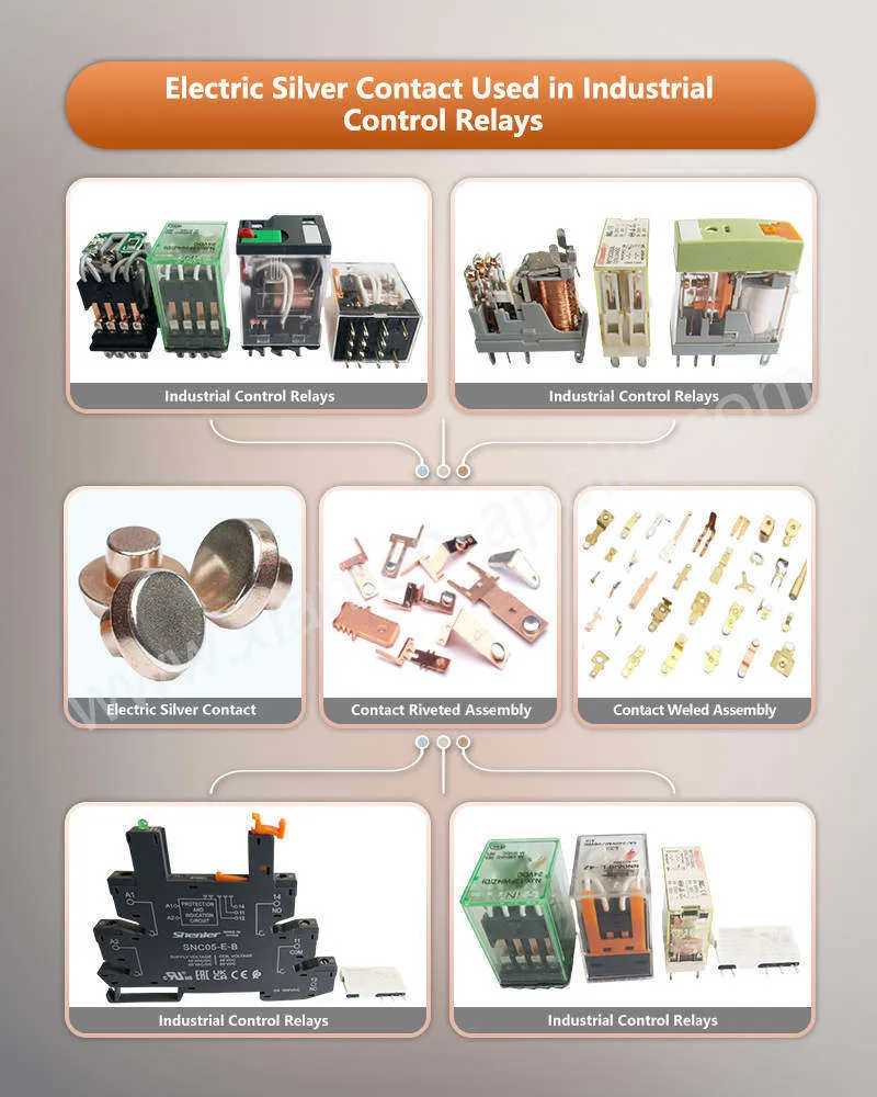 Electric Silver Contact Used in Industrial Control Relays Electric Silver Contact Used in Industrial Control Relays