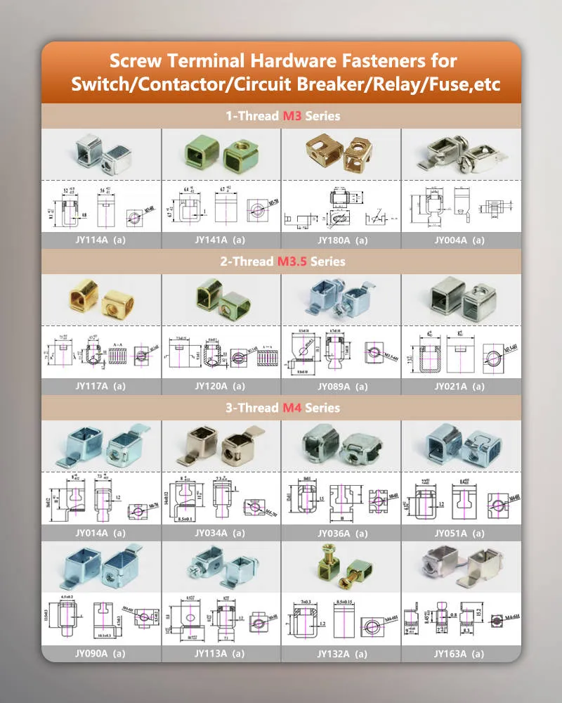 Screw Terminal Hardware Fasteners forSwitch/Contactor/Circuit Breaker/Relay/Fuse,etc Screw Terminal Hardware Fasteners forSwitch/Contactor/Circuit Breaker/Relay/Fuse,etc