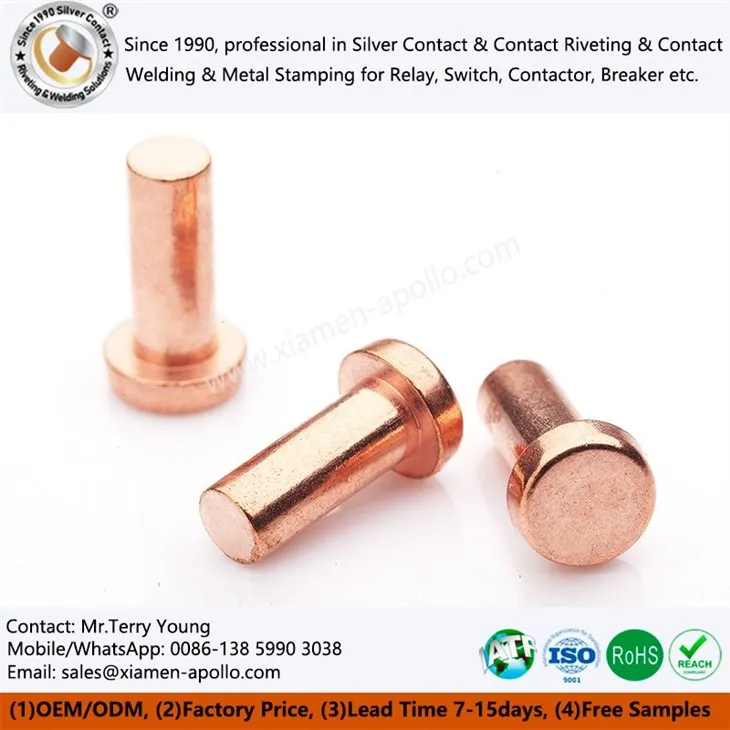 Copper Electrical Rivet Contacts